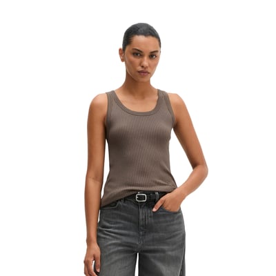 Débardeur côtelé slim en jersey stretch coton modal bio MARC O'POLO