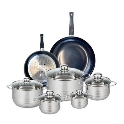 2 poêles 24/32cm + 5 faitouts 12/14/16/20/24cm PRIMA BRILLANT ELO