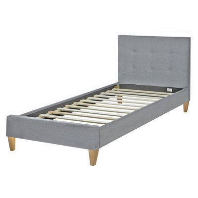 Lit simple Sommier à Lattes Tête de Lit Tissu HOMESTYLE4U