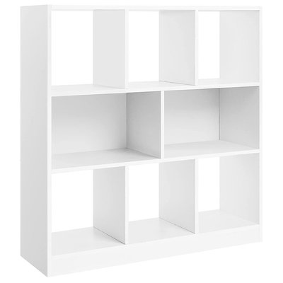 Bibliothèque blanche avec 8 cases de rangement ouvertes - L97,5 x H100 cm CALICOSY
