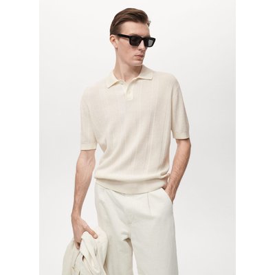 Polo maille ajourée et structurée rayures MANGO MAN