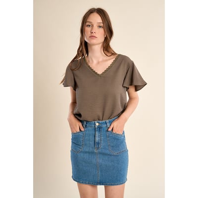T-shirt décontracté, col brodé MOLLY BRACKEN