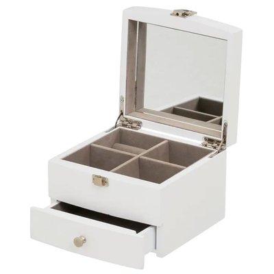 Coffret à bijoux en bois blanc 15x14x11cm WADIGA