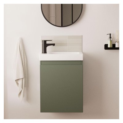 Meuble lave-mains + robinet noir LISA MOB IN