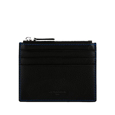 Porte cartes zippé en cuir grainé CHARLES LE TANNEUR