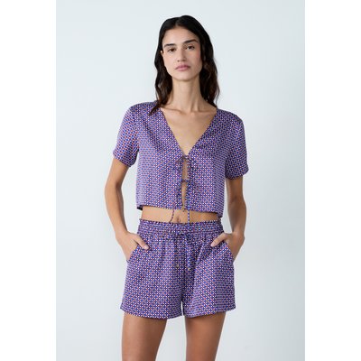 Blouse satinée manches courtes imprimée à nœuds MAILA ETAM
