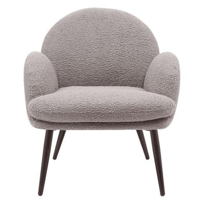 Fauteuil tissu effet laine bouclette gris foncé ZAGO