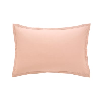 Taie d'oreiller en percale de coton rose, ALCOVE DESFORGES