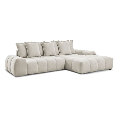 Canapé d'angle convertible 3 places en tissu texturé, EVEREST BOBOCHIC