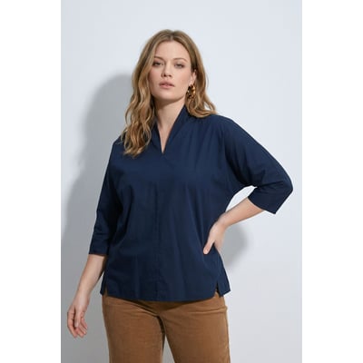Blouse en coton bio, coutures fantaisie ULLA POPKEN