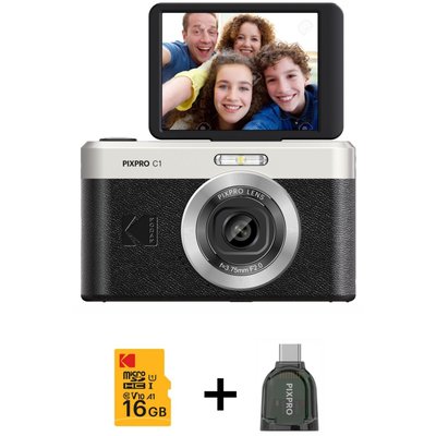 Appareil photo Compact Pixpro C1 Black + Micro SD 16Go KODAK