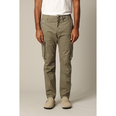 Pantalon cargo en micro twill avec taille élastiquée et braguette à fermeture à glissière AMADOR DEELUXE