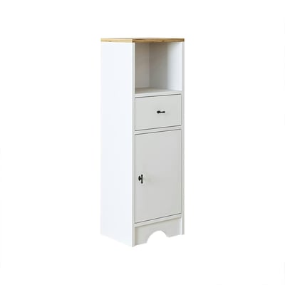 Colonne salle de bains blanche 1 porte 1 tiroir LUA PIER IMPORT