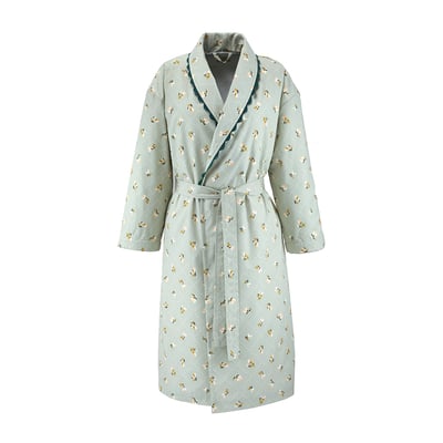 Peignoir long en percale de coton,BERGAMOTE DESFORGES