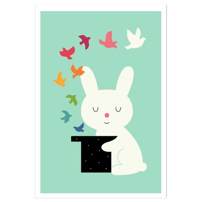 Affiche enfant lapin magicien HEXOA