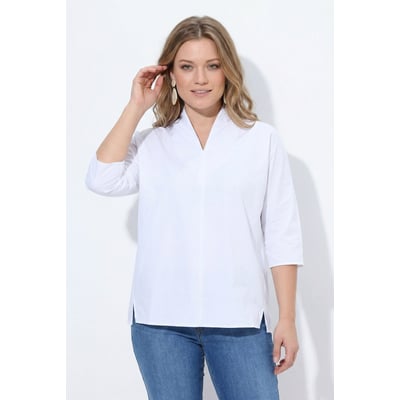 Blouse en coton bio, coutures fantaisie ULLA POPKEN