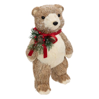 Polyfoam ours debout, bois 30cm FEERIC LIGHTS & CHRISTMAS