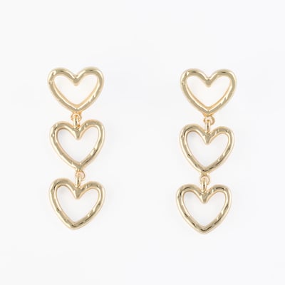 Boucles d'oreilles pendantes 3 cœurs BALABOOSTE