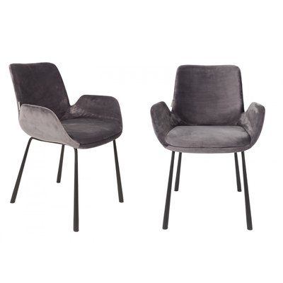 Lot de 2 Chaises en Velours avec Accoudoirs - BRIT ZUIVER