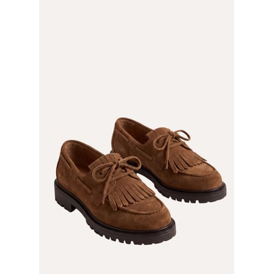 Mocassins en cuir à franges LA FEE MARABOUTEE