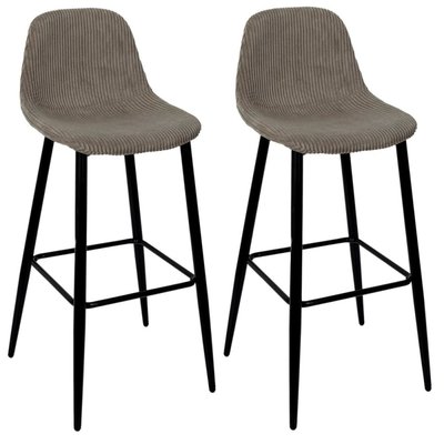 Lot de 2 tabourets de bar côtelé SCOTT DECORATIE
