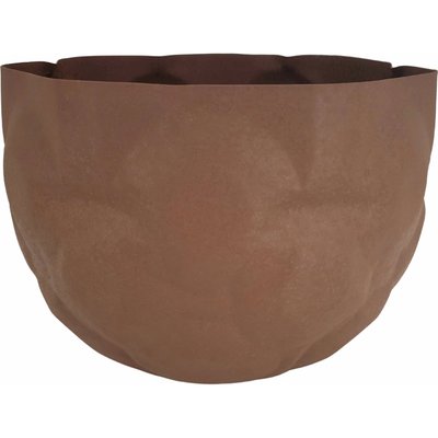 Cache pot design arrugado métal couleur terracotta élégant RECOLLECTION