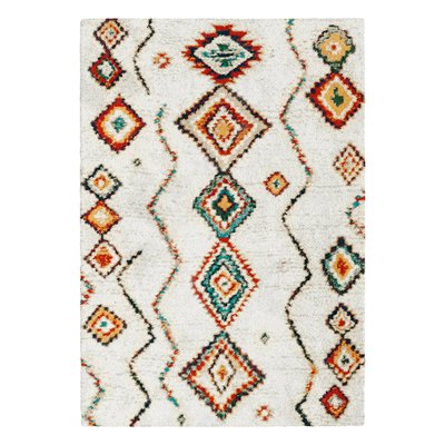 Tapis intérieur shaggy style berbère créme et multicolore MAGGIE SWEEEK
