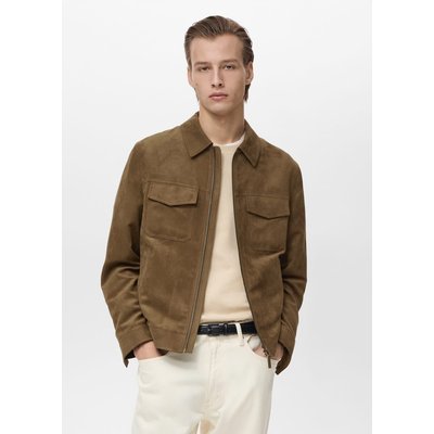 Veste imitation daim fermeture Éclair MANGO MAN
