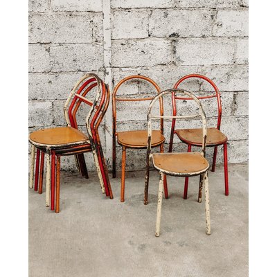 Lot de 6 chaises en métal Diana N°276 - Bon état DEBONGOUT
