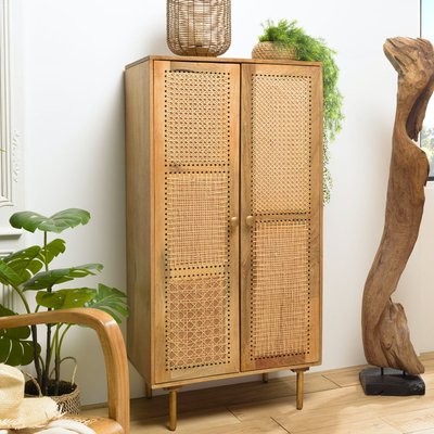 Armoire de rangement bois et cannage rotin MALAGA PIER IMPORT