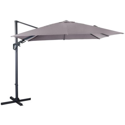 Parasol déporté orientable 360° inclinable gauche droite 3 x 3 m Orient Taupe PROLOISIRS