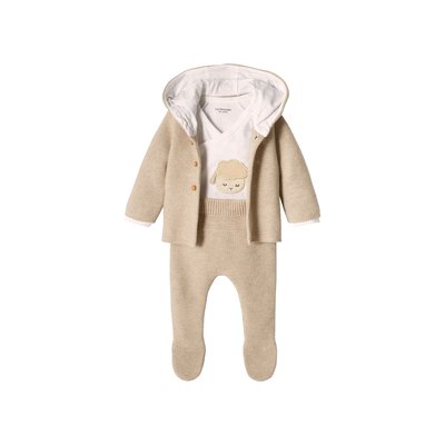 Ensemble naissance 3 pièces en point mousse VERTBAUDET