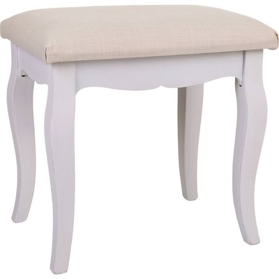 Tabouret bas en bois  avec assise lin élégant RECOLLECTION