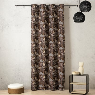 Rideau jacquard tamisant motif tigre japonisant LINDER