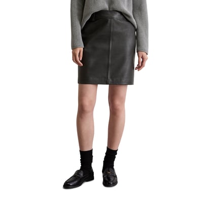 Mini-jupe en cuir regular en cuir nappa d'agneau souple MARC O'POLO