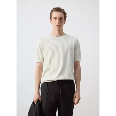 T-shirt en maille en mélange de coton et modal MANGO MAN