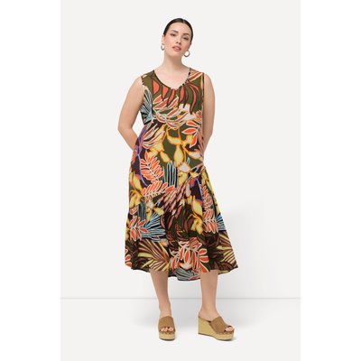 Robe sans manches à imprimé feuilles. ULLA POPKEN