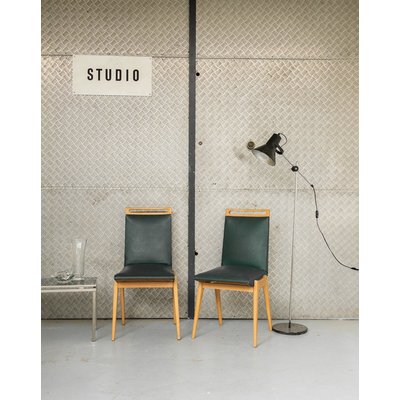 Paire de chaises en bois Alma N°311 - Bon état DEBONGOUT