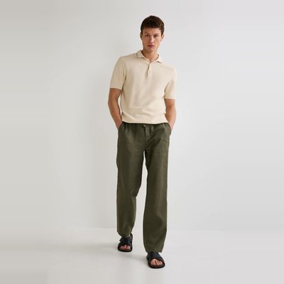 Pantalon élastiqué en lin MONOPRIX