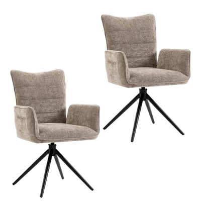 Fauteuil de table en tissu texturé (lot de 2) RIVANO PIER IMPORT