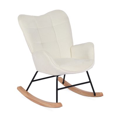 Fauteuil à bascule rocking chair dossier moyen scandinave, KANAS MEUBLES COSY
