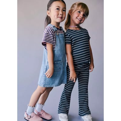 Robe chasuble courte en jean MANGO BABY
