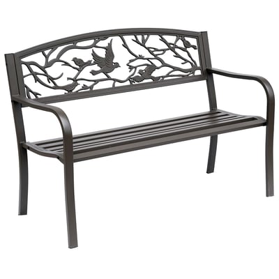 Banc de jardin Métal Brun OUTSUNNY