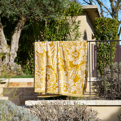 Drap de plage Soléa - Velours de coton jacquard 450g/m² TRADITION DES VOSGES