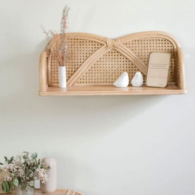 Étagère murale en rotin et cannage naturel - ALMA SAUDARA COLLECTIONS