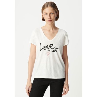 Tee-shirt col V coton bio message IKKS