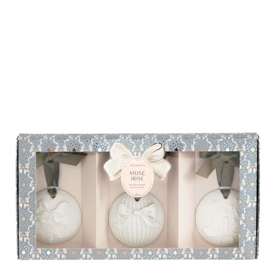 Coffret boules de Noël parfum Musc Irisé RUBANS DE FÊTE MATHILDE M