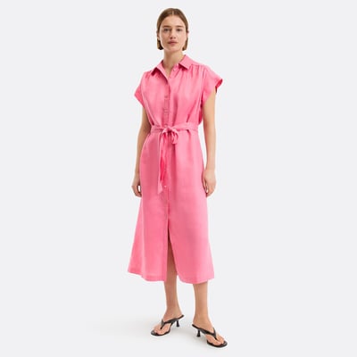 Robe en lin à manches courtes Signature HELOÏSE LA REDOUTE COLLECTIONS