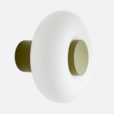 Applique ou plafonnier, en métal fer et opaline, diamètre 21,5 cm, OMER LA REDOUTE INTERIEURS