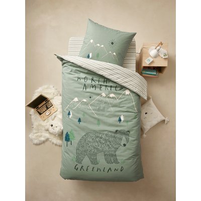 Parure housse de couette + taie d'oreiller avec coton recyclé NOMAD VERTBAUDET
